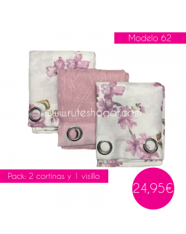 PACK: 2 CORTINAS Y 1 VISILLO MODELO 62