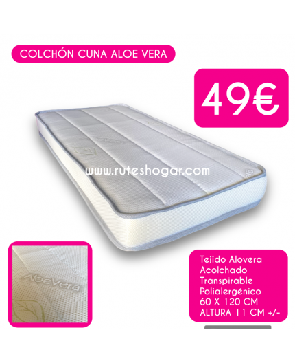COLCHON CUNA BIOCELL ALOE VERA 60X120